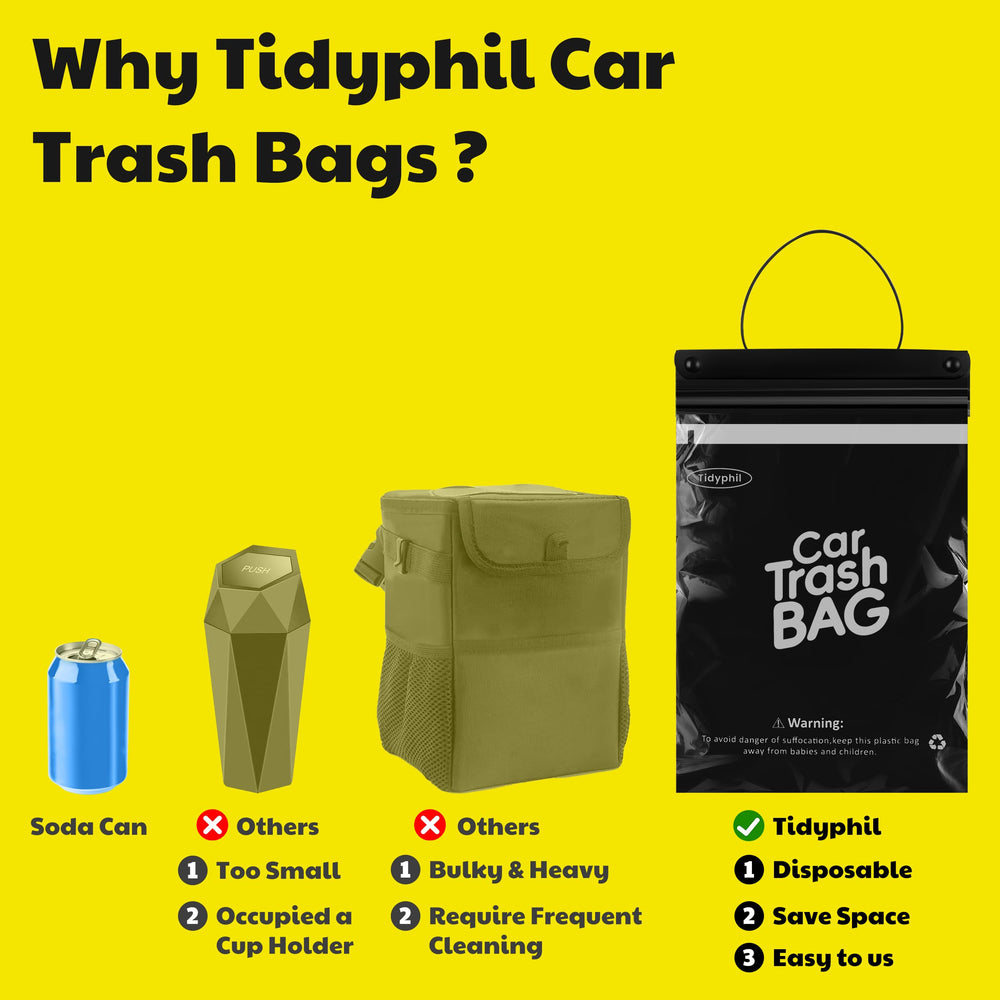 Tidyphil leak-proof odor-seal bag keeps cabin smelling fresh during trips.
