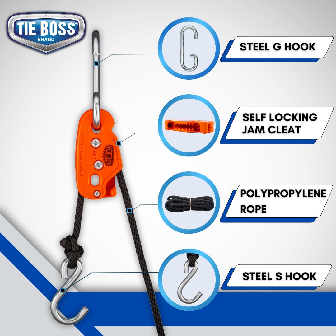 Tie Boss 15ft rope ready for outdoor tie-downs and hoisting.