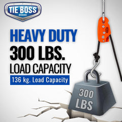 Tie Boss heavy-duty 3/8 inch nylon body resists weather and rust.
