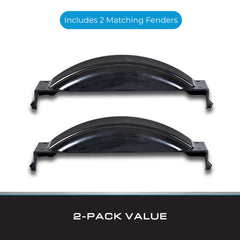 Tie Down fender dimensions shown for small-wheel trailer compatibility with 5.19 inch diameter.