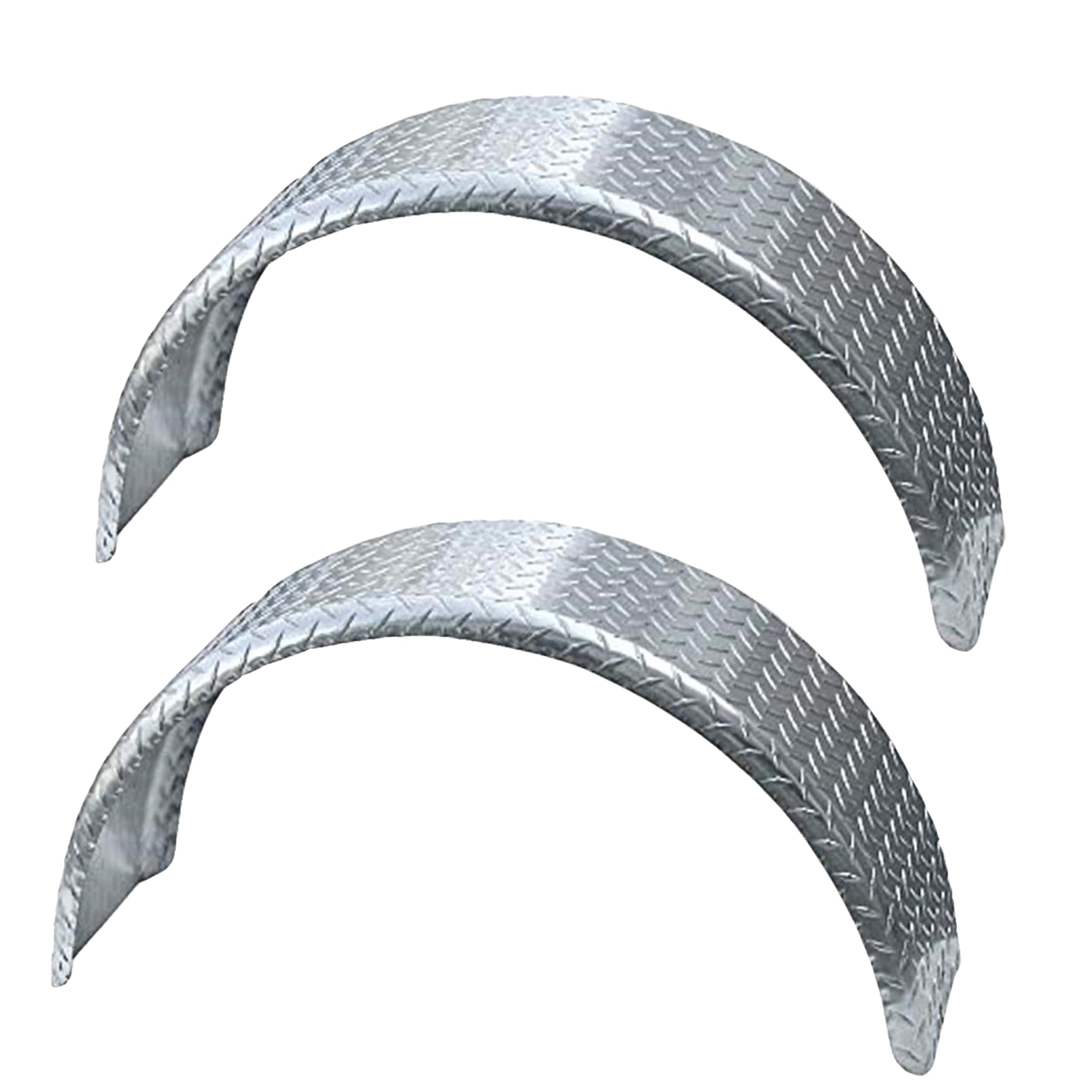 Tie Down trailer fender front view with diamond-plated aluminum for wheel protection