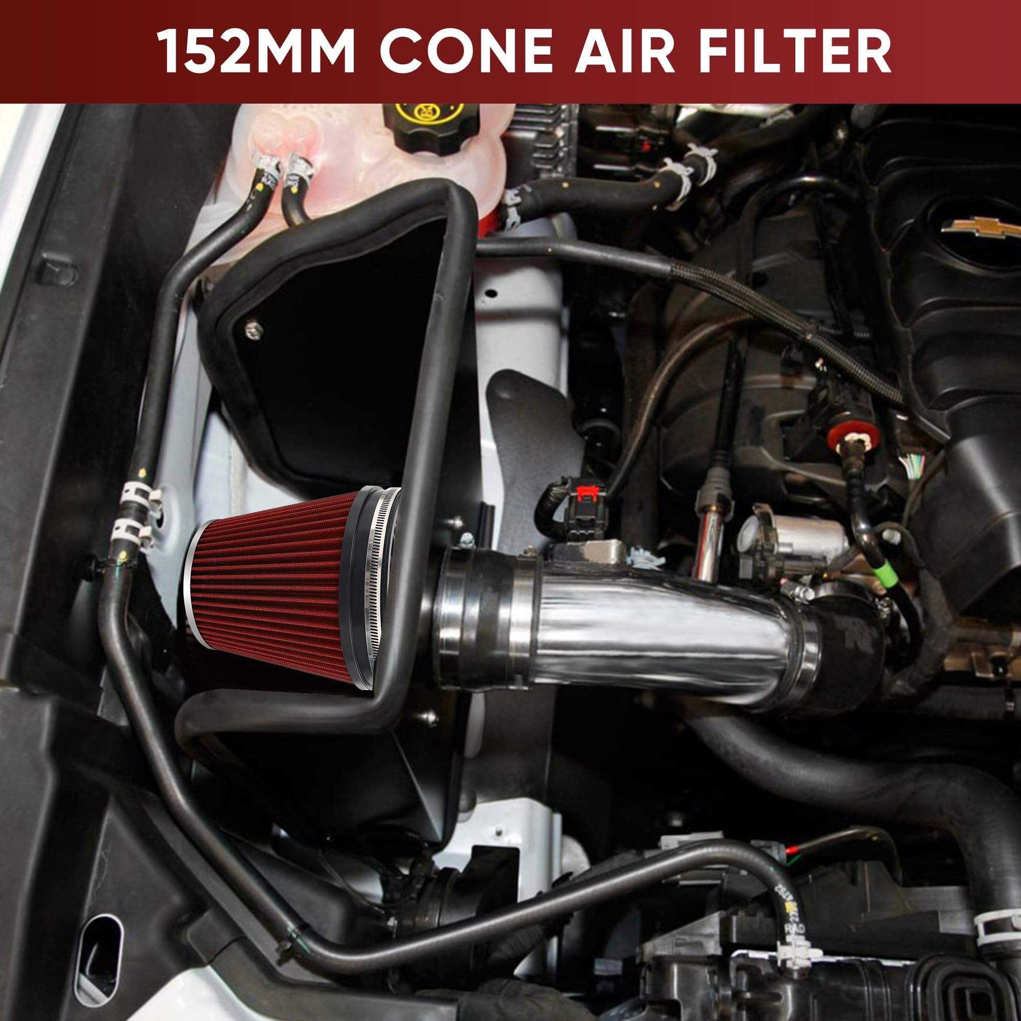 TIEVISHO 6in inlet image demonstrates precise fit for compatible intake systems.