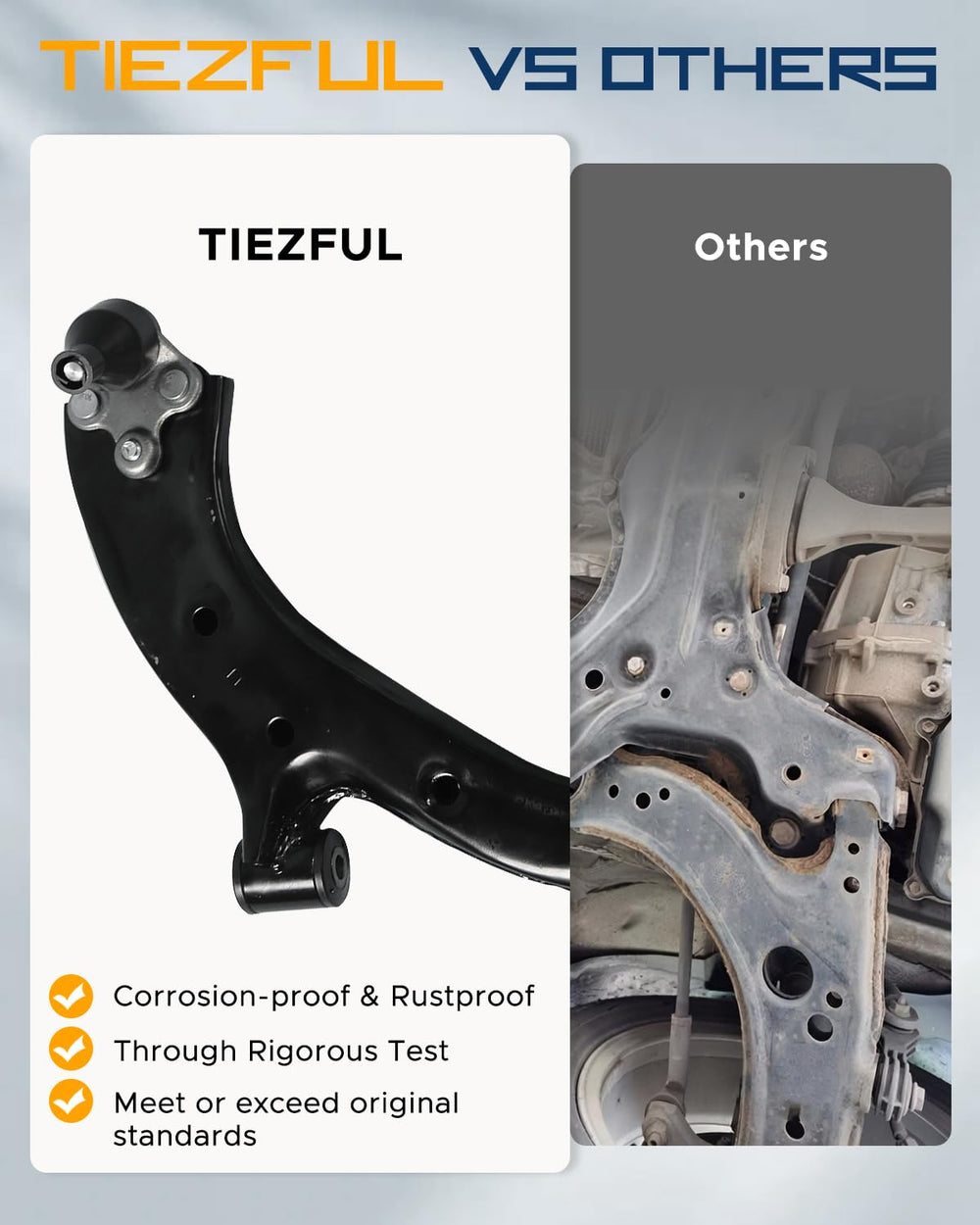 TIEZFUL front inner tie rod end supports accurate wheel alignment.