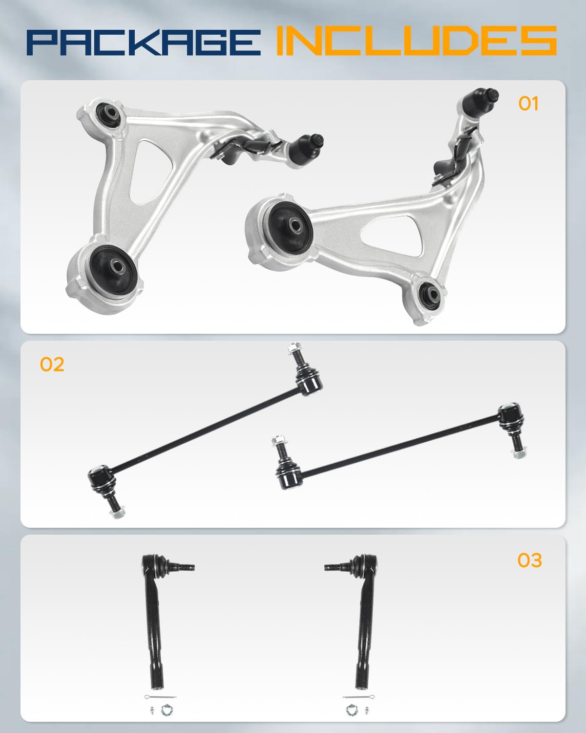 Tiezful front lower control arm with ball joint, passenger side, enhances ride stability