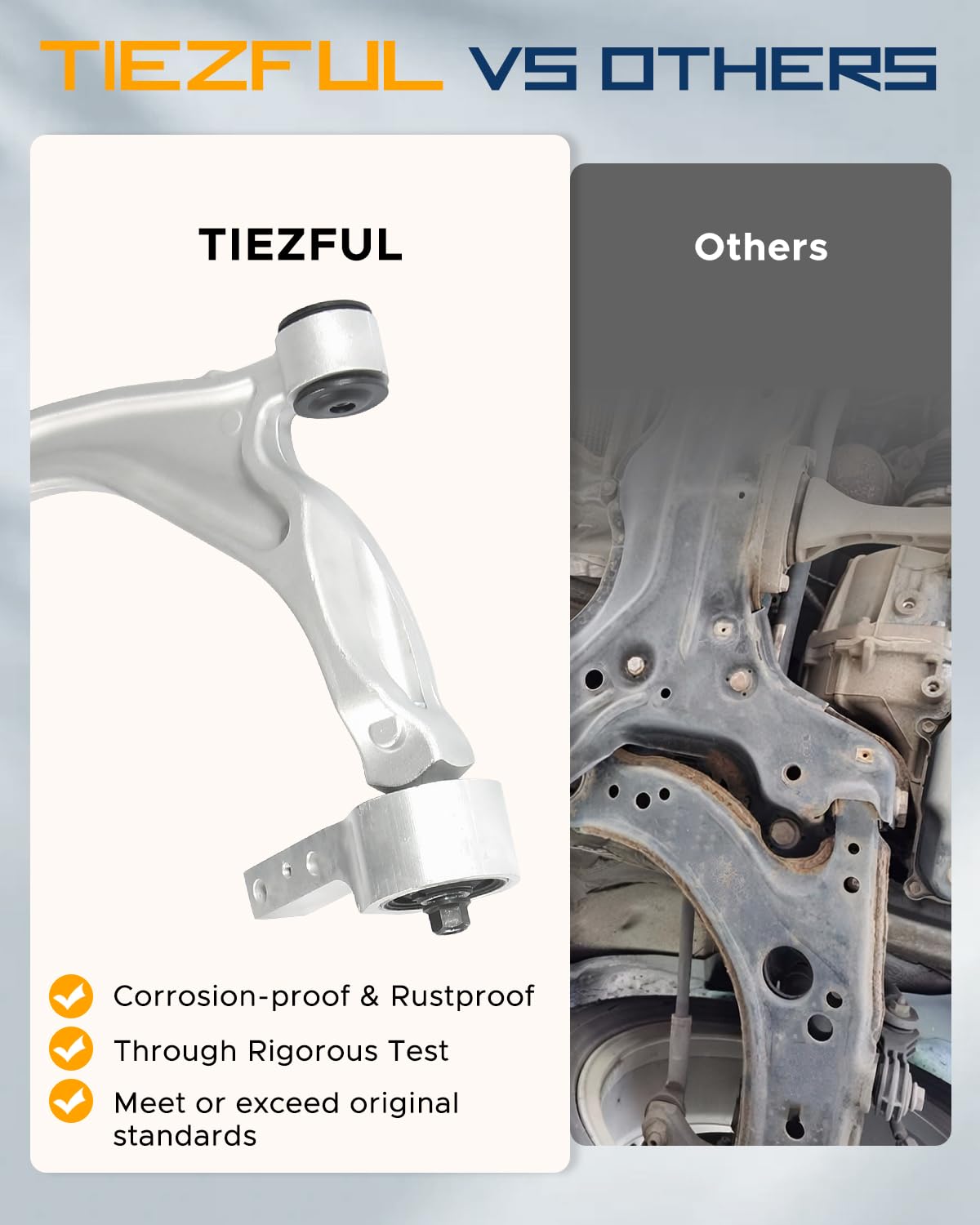 TIEZFUL front stabilizer links reduce body roll for a smoother ride.