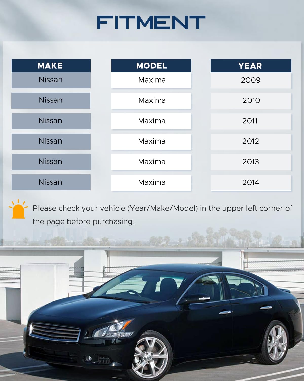 Tiezful Nissan Maxima front lower control arm passenger image highlights precise wheel alignment.