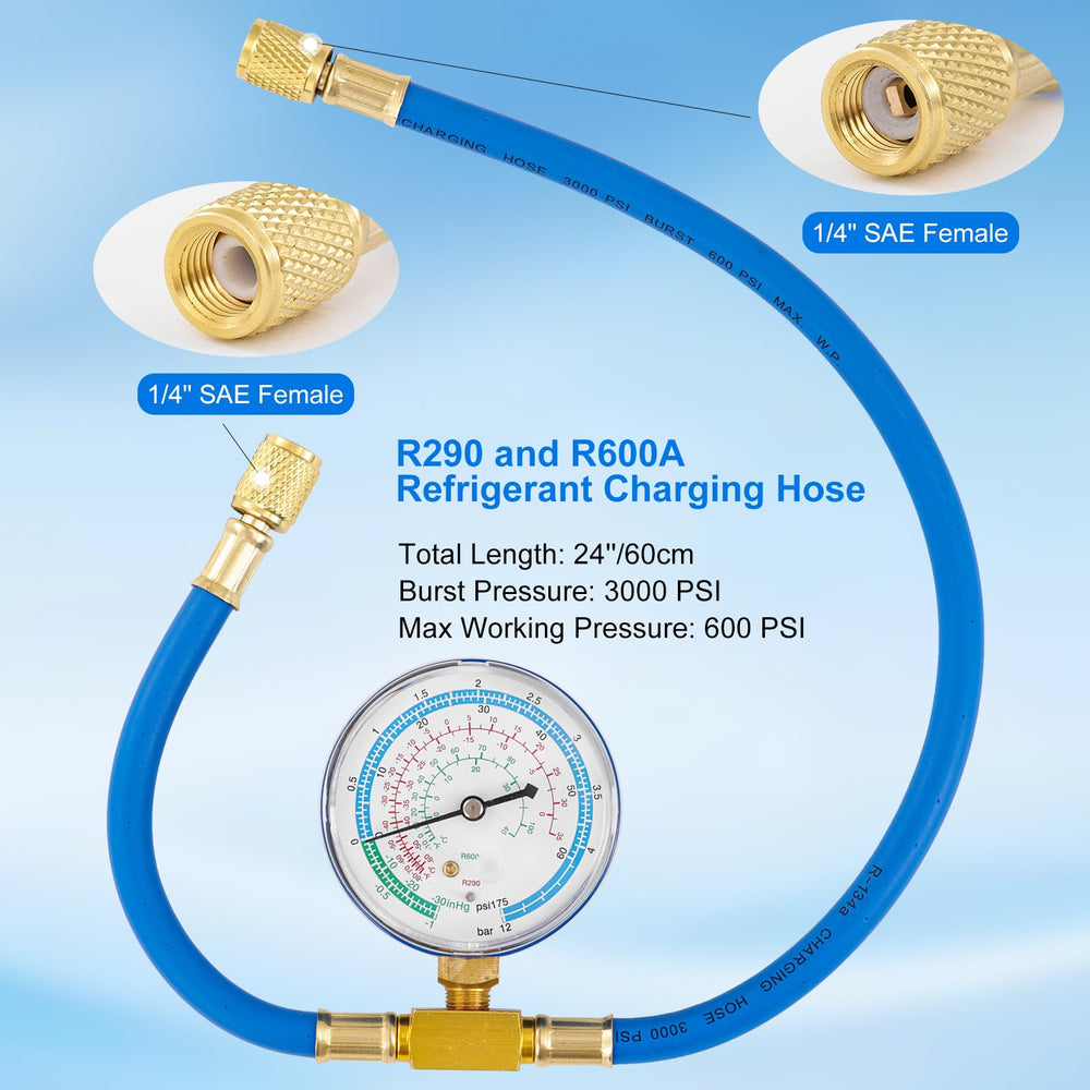 Tigbear brass and rubber construction for durable refrigerant service
