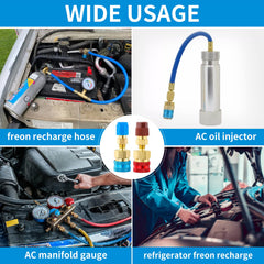 Tigbear blue-cap low-pressure adapter ensures leak-free R134a connections.
