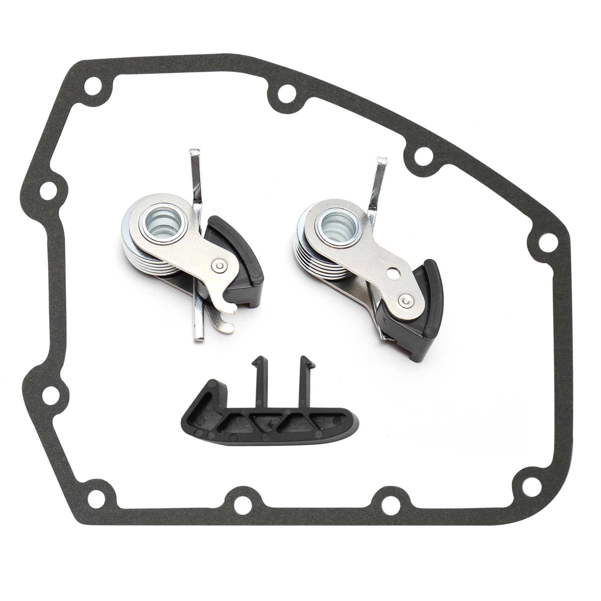 TIGERSGATE Harley Twin Cam tensioner kit components arranged for timing reliability.