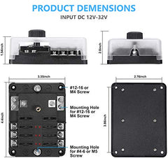 Tigwin 6-way fuse box side view showing compact profile for tight spaces.
