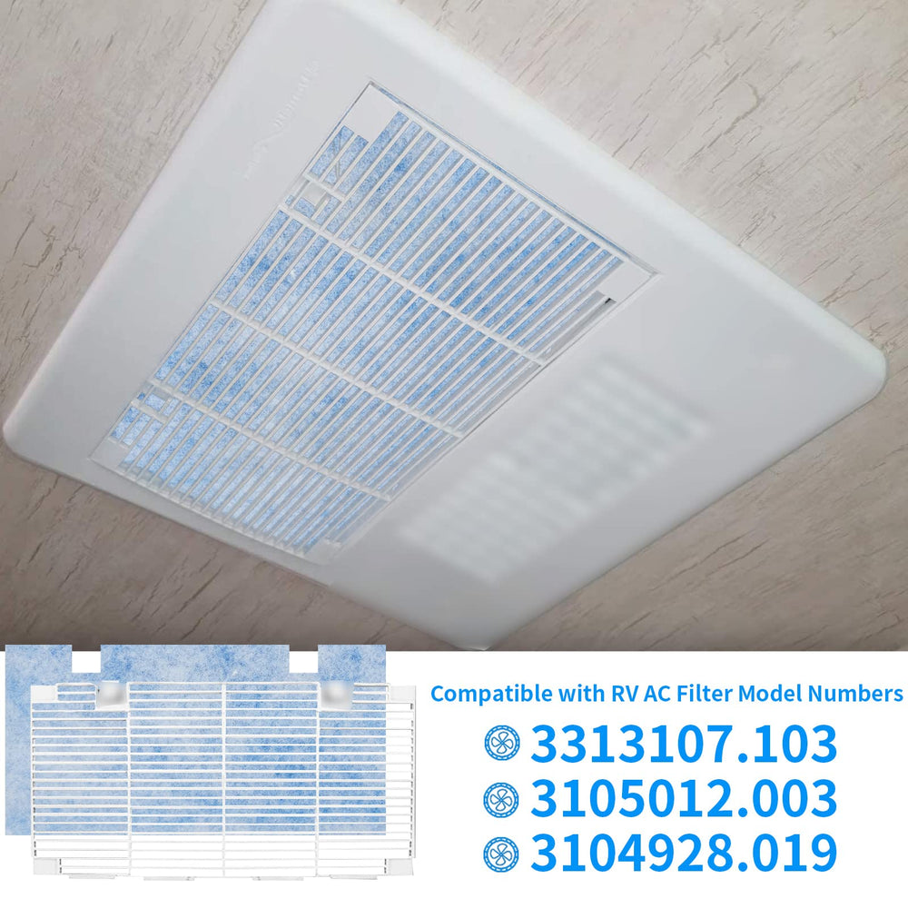 Tikfoam RV AC filter blue side windward directs airflow for better cabin comfort