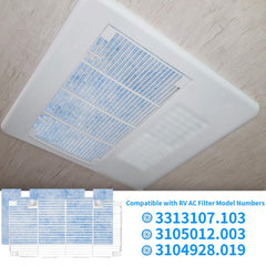 Tikfoam RV AC filter blue side windward directs airflow for better cabin comfort