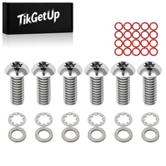 TIKGETUP T27 titanium derby cover bolts installed on a Harley for a secure upgrade