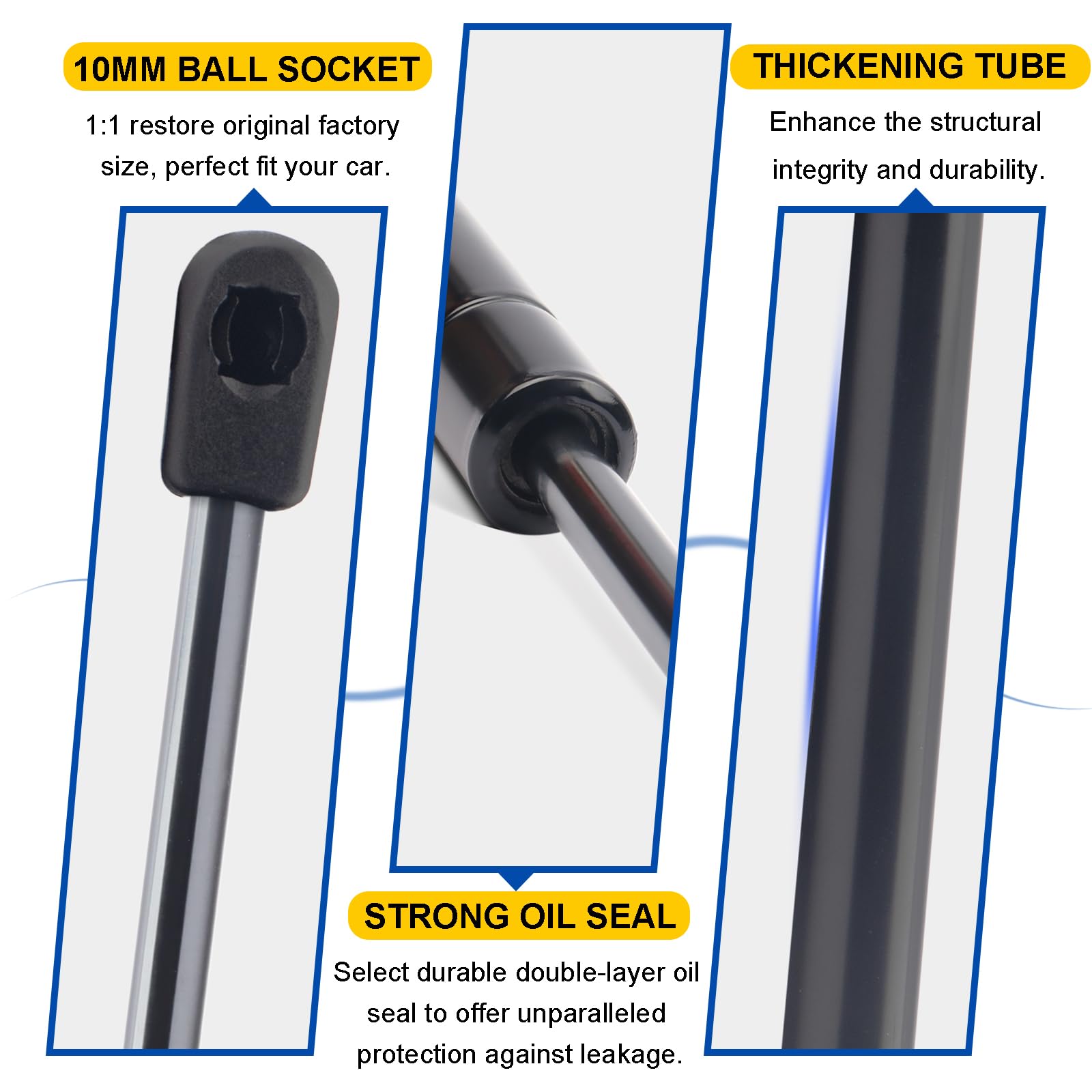 TikMAX hood struts compatible with PM3986 and related interchange parts.