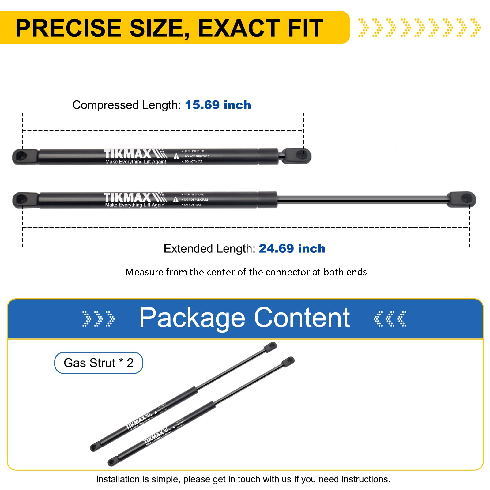 TikMax rear hatch liftgate strut on Tahoe improves smooth opening and secure hold