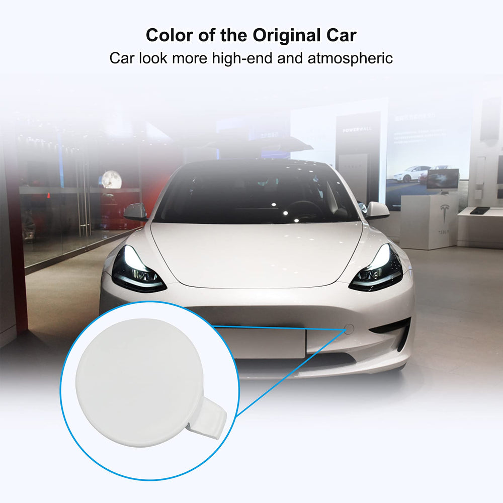 TikScience white front bumper cap for Tesla Model 3 with OEM-like fit.