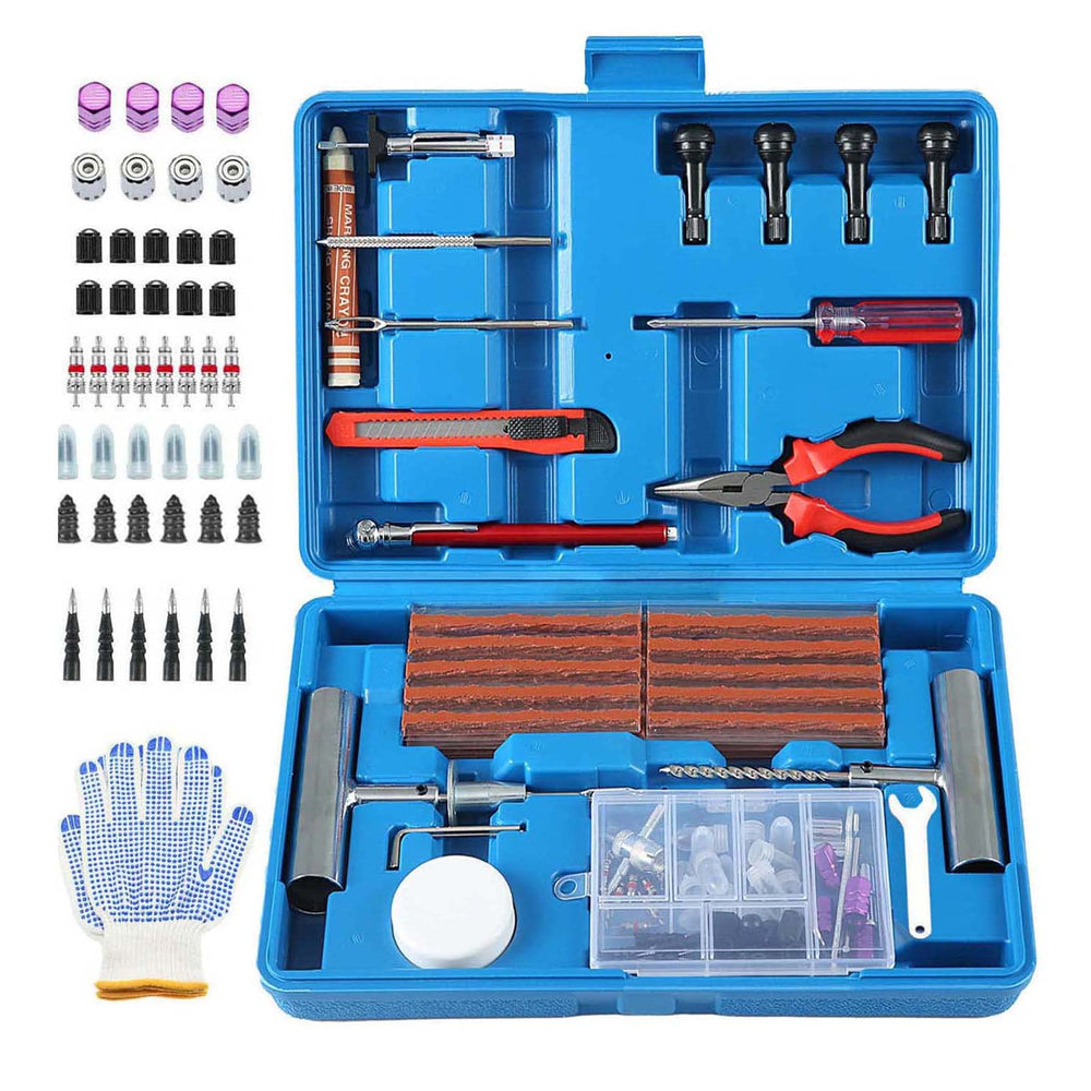 TILIBOTE heavy-duty tire repair kit 117pcs for fast, reliable roadside puncture fixes