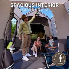 Timber Ridge SUV tent integrated awning for shade and dry entry