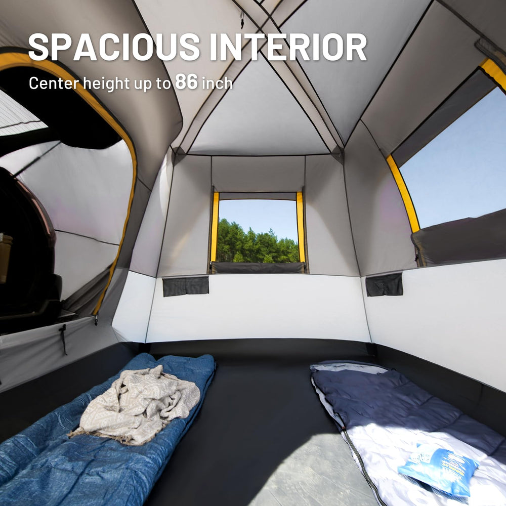TIMBER RIDGE SUV Tent skylight and mesh windows promote ventilation.
