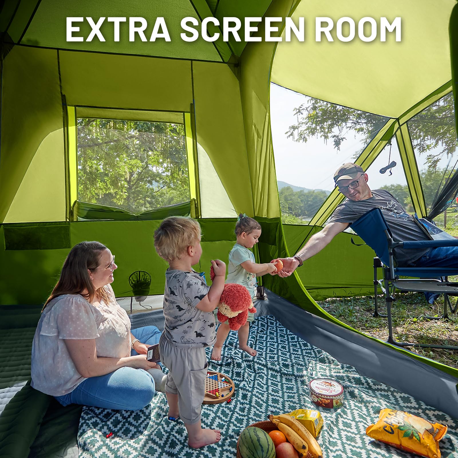 Timber Ridge SUV tent with screen porch adds outdoor shelter and storage space.