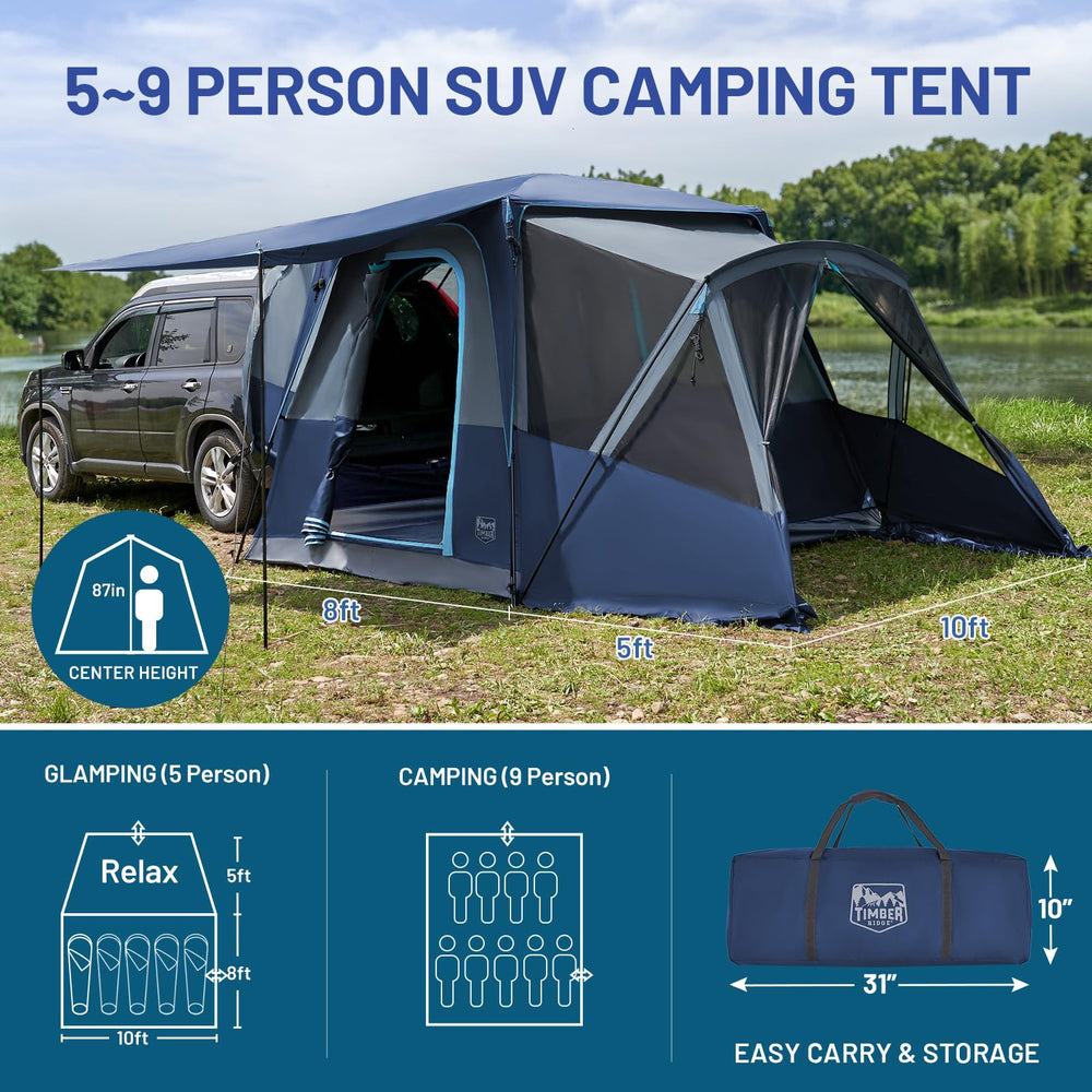 TIMBER RIDGE SUV tent seamless connection to vehicle for quick access
