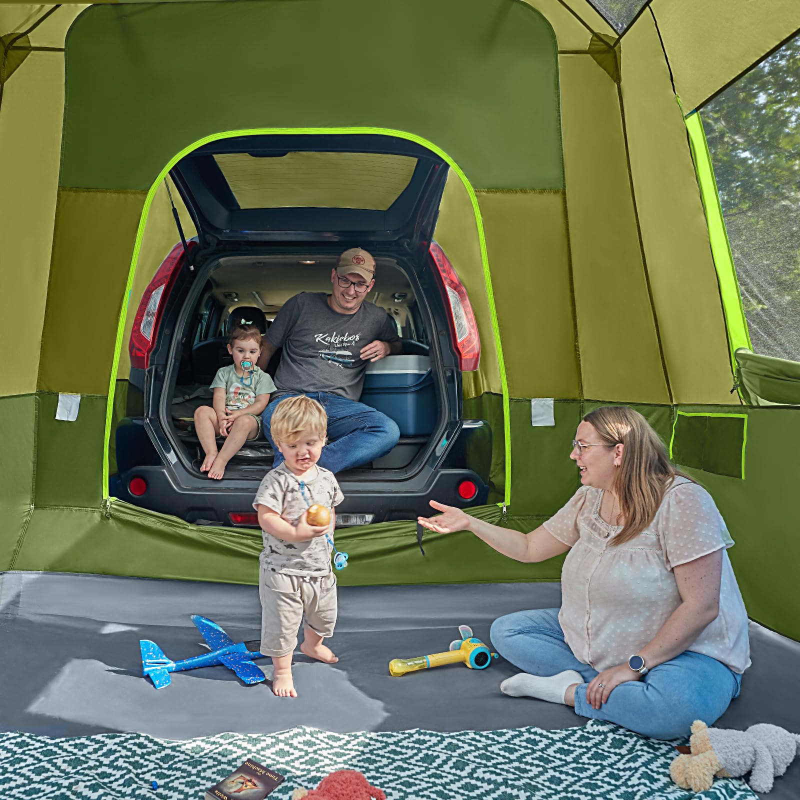 Timber Ridge SUV tent includes rainfly and storage bag for quick setup.