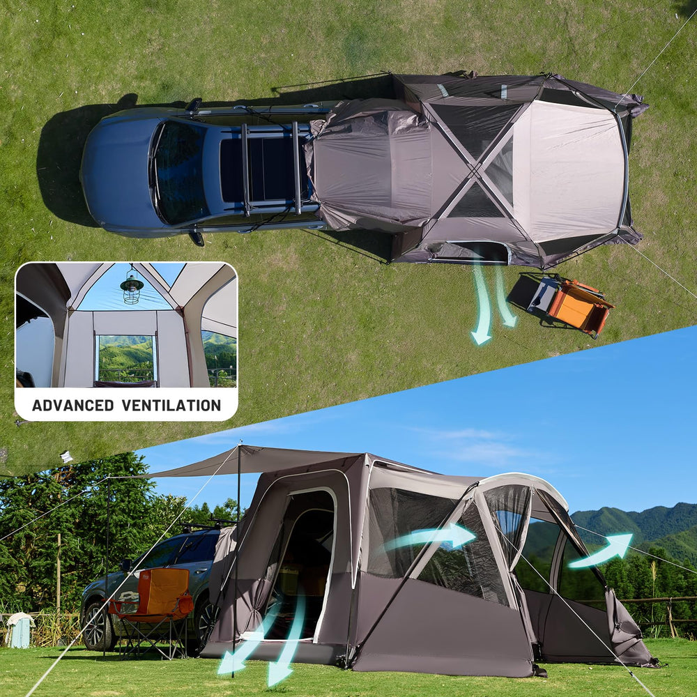 Timber Ridge SUV tent fits SUVs, CUVs, minivans, and pickups