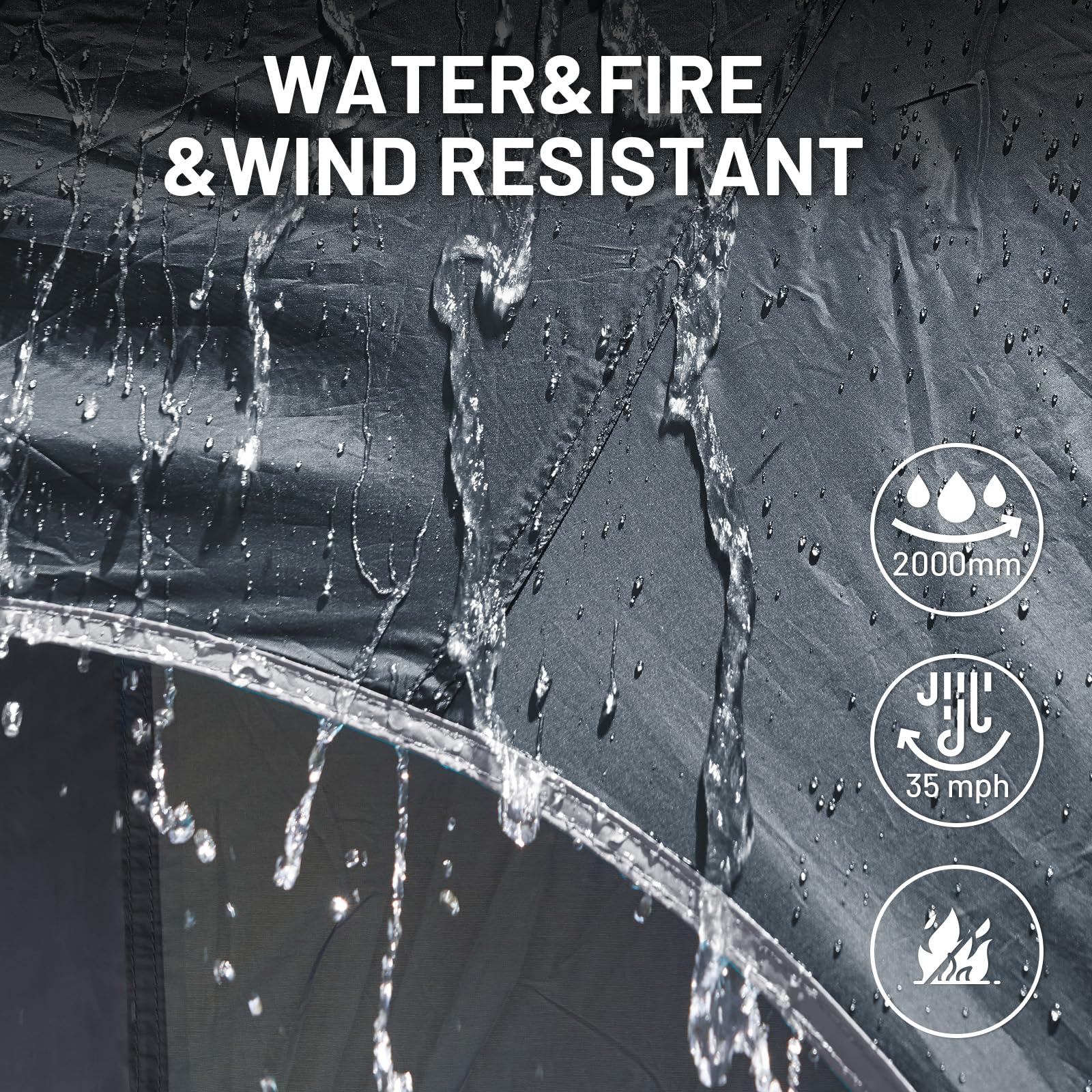 TIMBER RIDGE SUV Tent ventilation with double doors keeps air flowing.