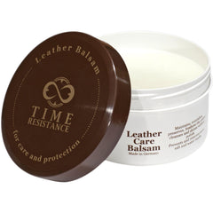 Time Resistance Leather Balsam on shoes nourishes leather and preserves color.