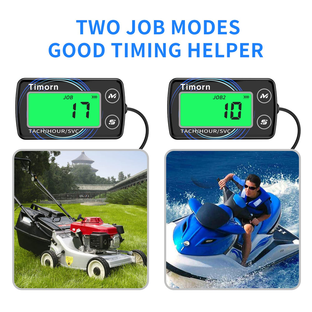 Timorn hour meter records total running time for two engines for maintenance planning.