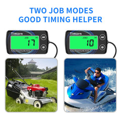 Timorn hour meter records total running time for two engines for maintenance planning.