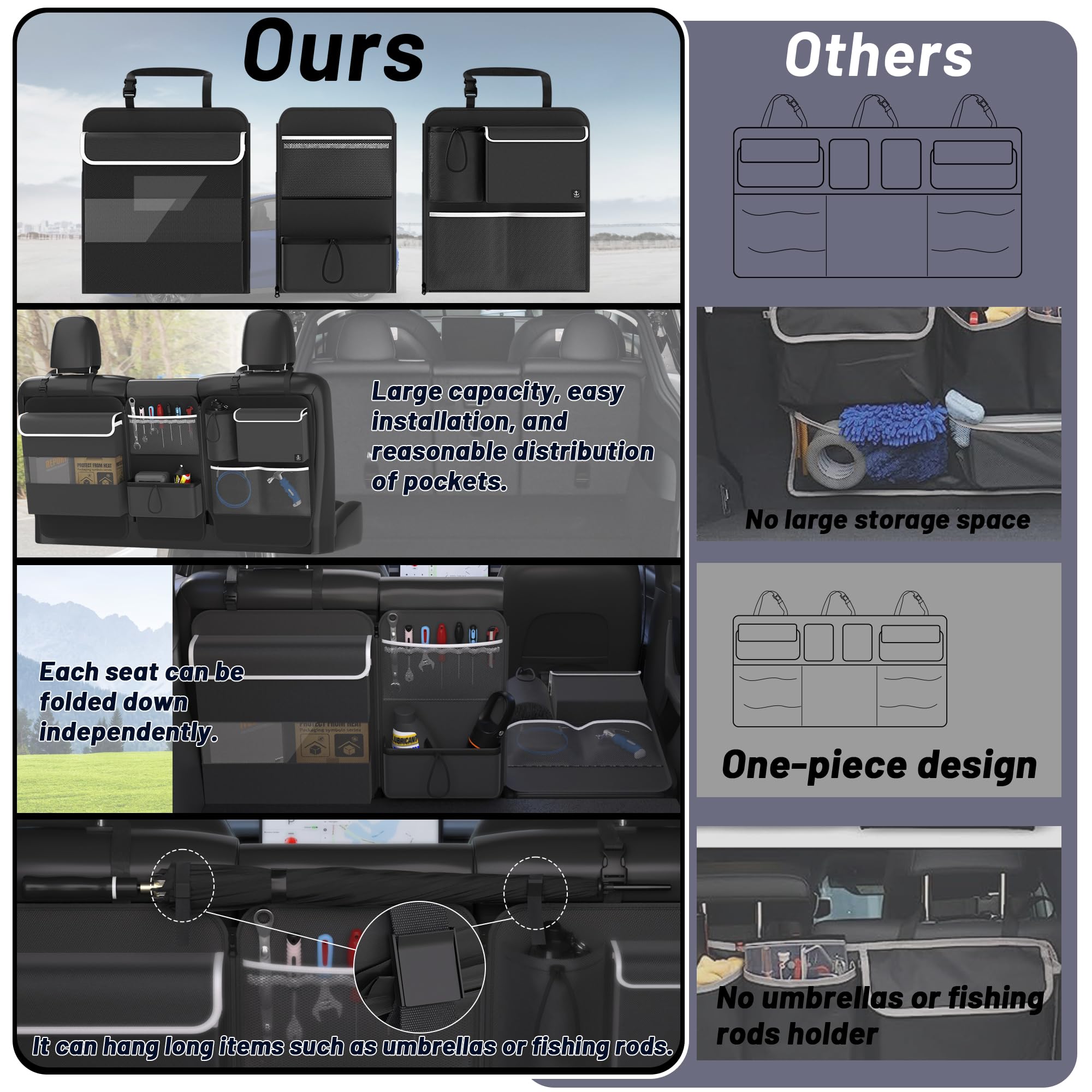 Timoxi trunk organizer features a 10L pocket for larger items.