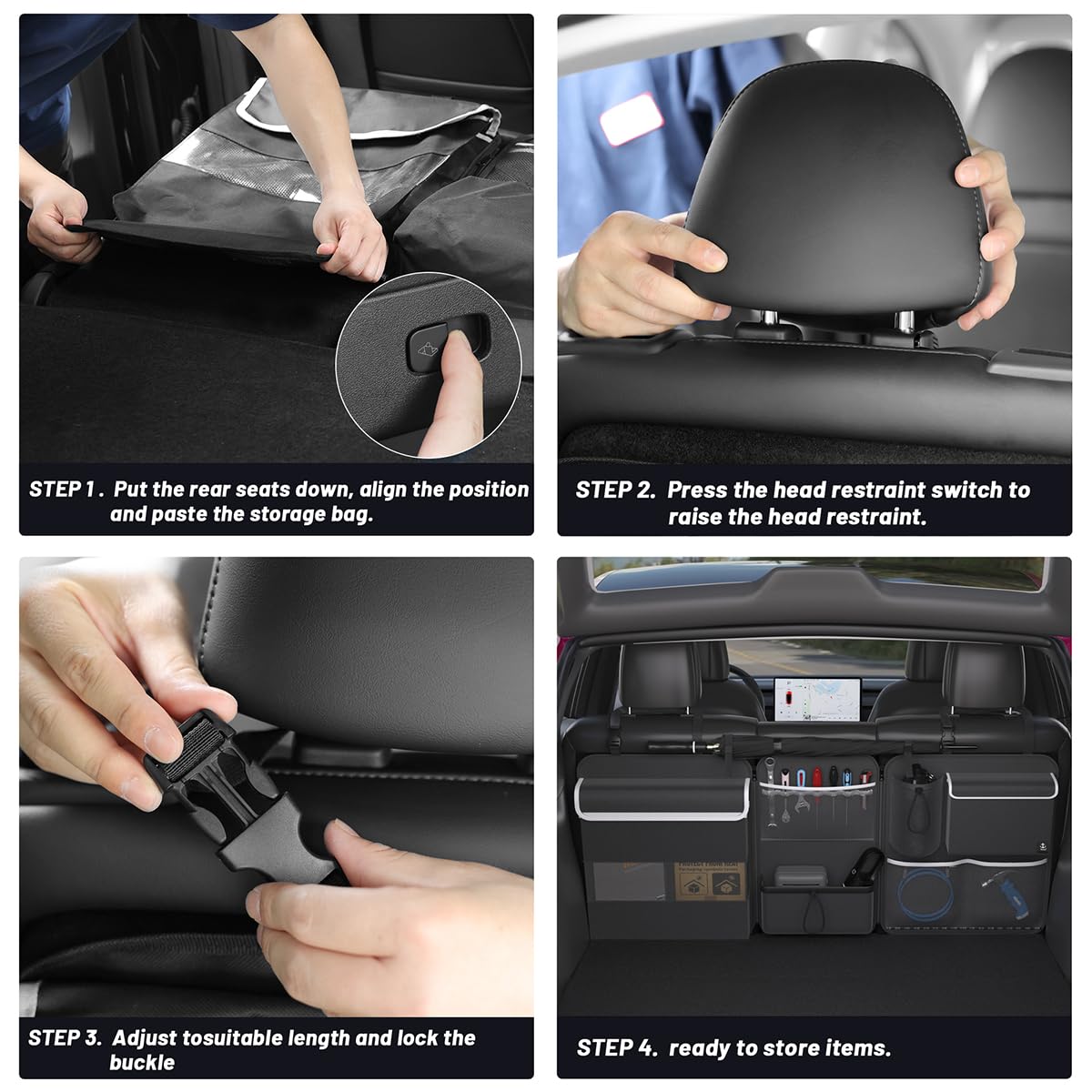 Timoxi trunk organizer fits most vehicles for a neat, clutter-free trunk.