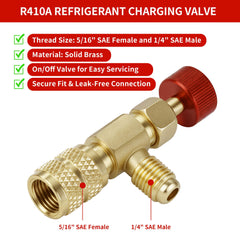 Close-up of Timsec brass refrigerant valve highlighting durable build