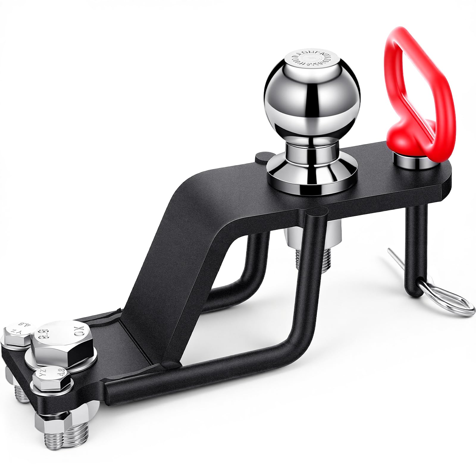 Timtin 3-Way ATV/UTV hitch adapter with ball head enables versatile towing options.