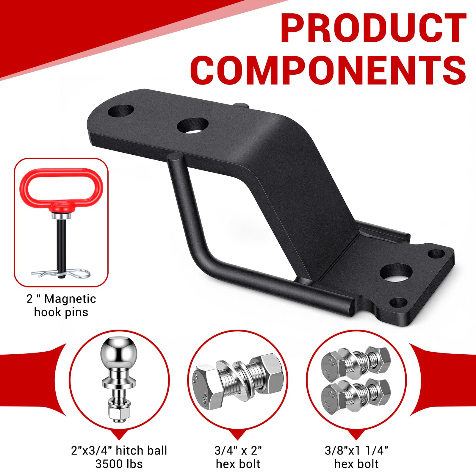 Timtin anti-rotation bolt system keeps hitch aligned during towing.