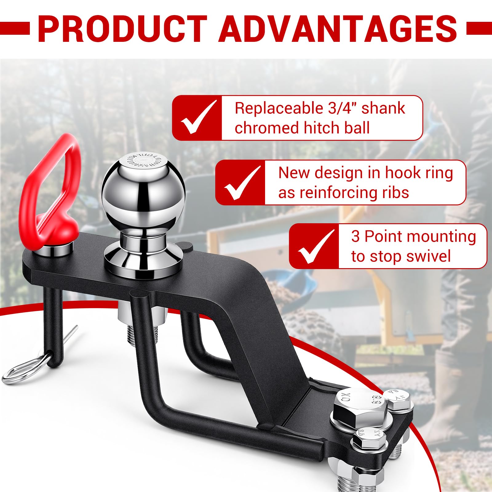 Timtin chrome polished tow ball enhances wear resistance during use.