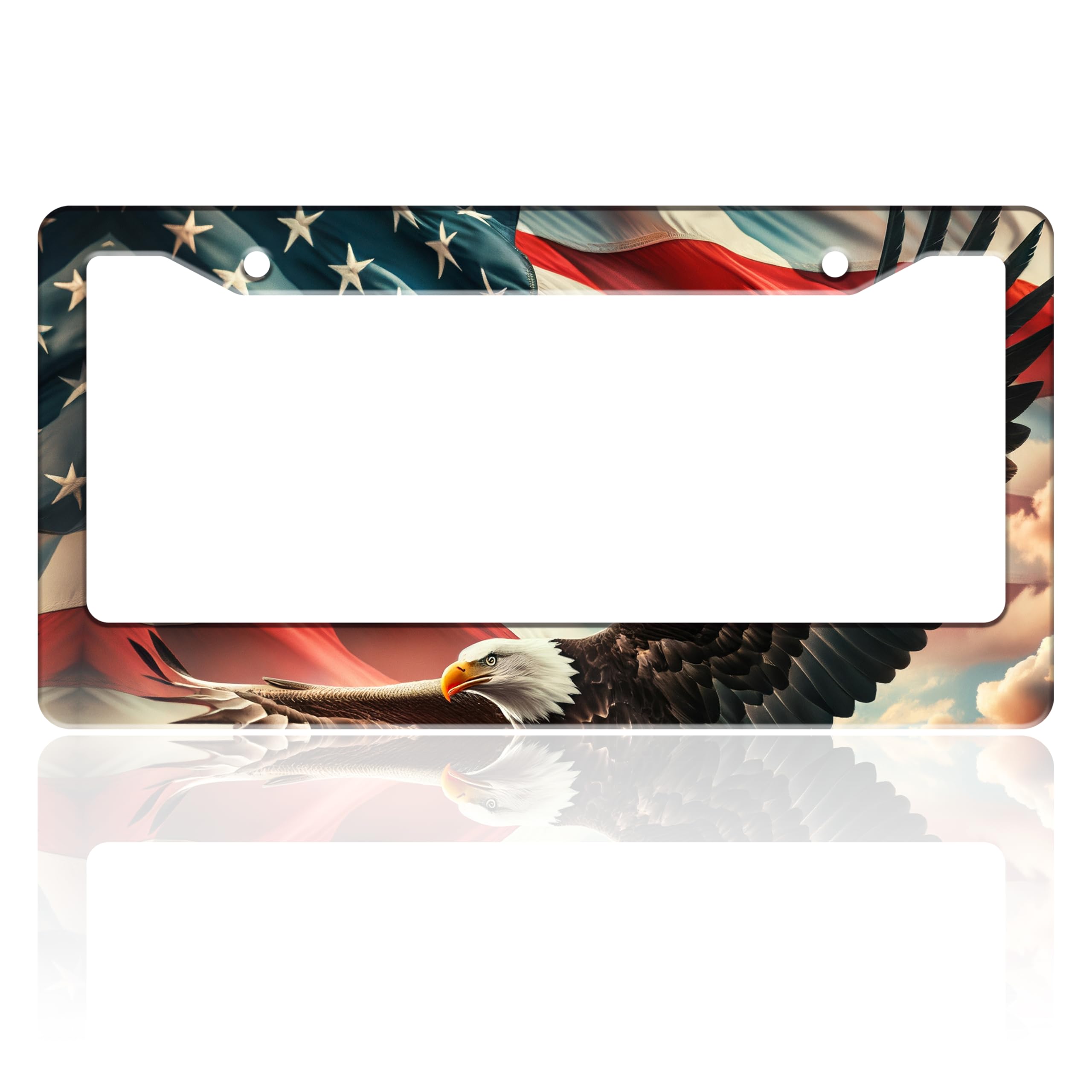 TINALUIN American flag eagle license frame for front plates.