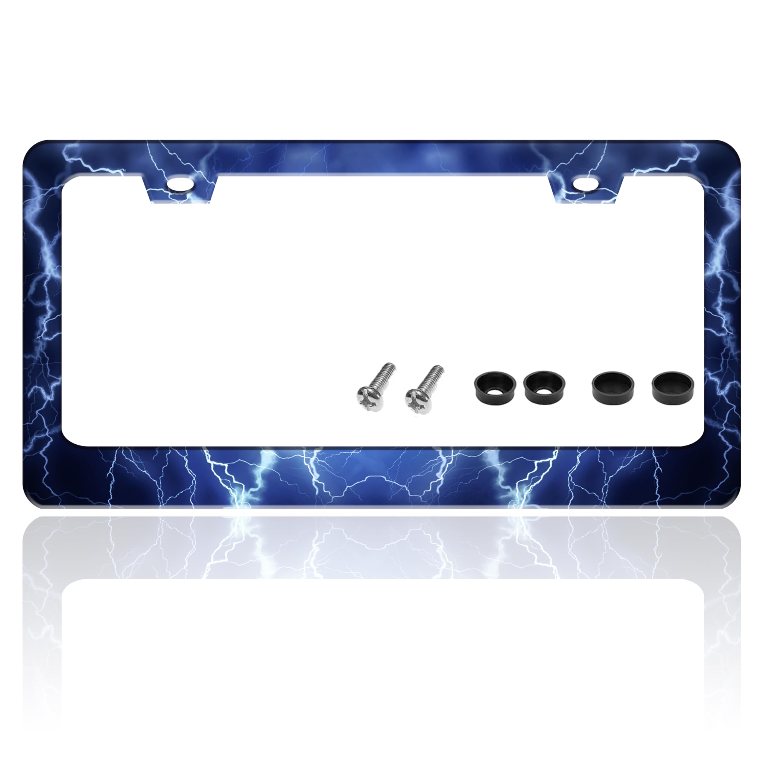 TINALUIN Blue Lightning frame front view boosts vehicle recognition and style
