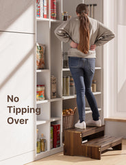 Tinamo 2-step wooden stool for bed: safe entry to high beds.