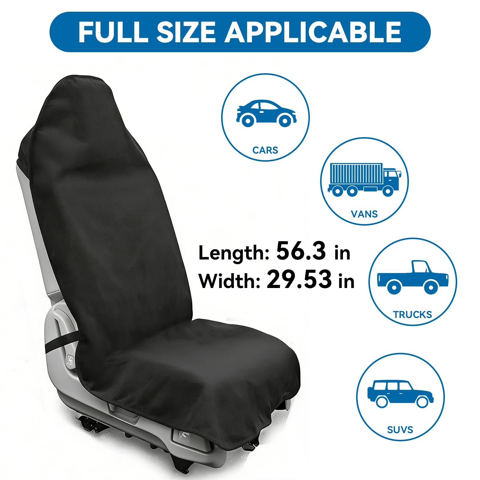 Tinecio post-beach use shields seats from sand and moisture.