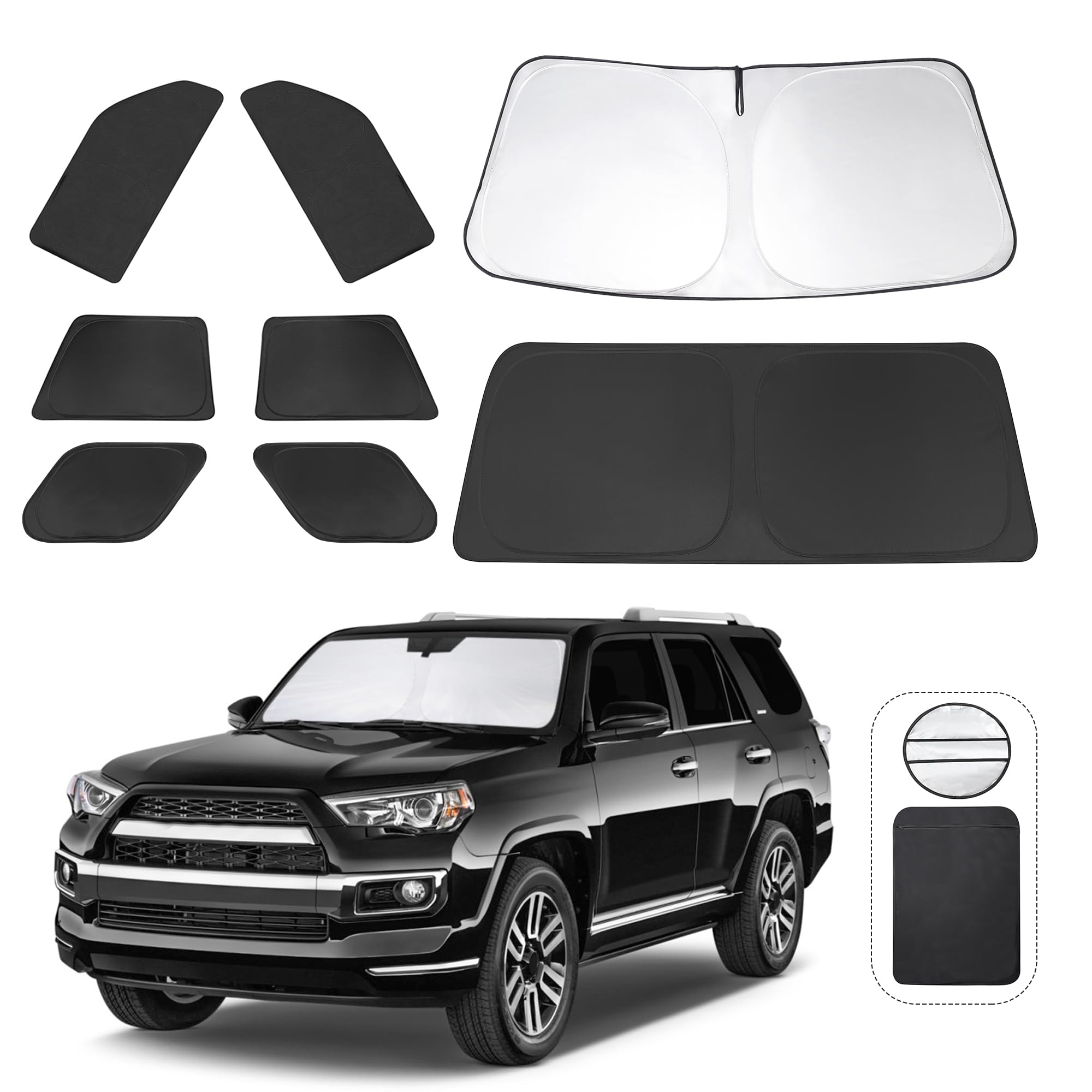 TINGLU 4Runner window shade front installation for quick sun protection