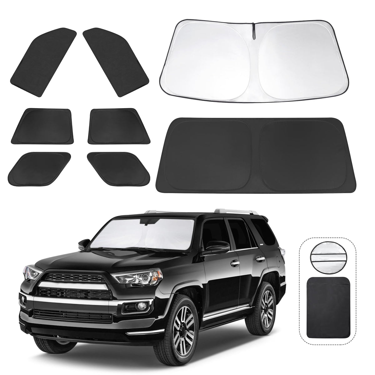 TINGLU 4Runner window shade front installation for quick sun protection