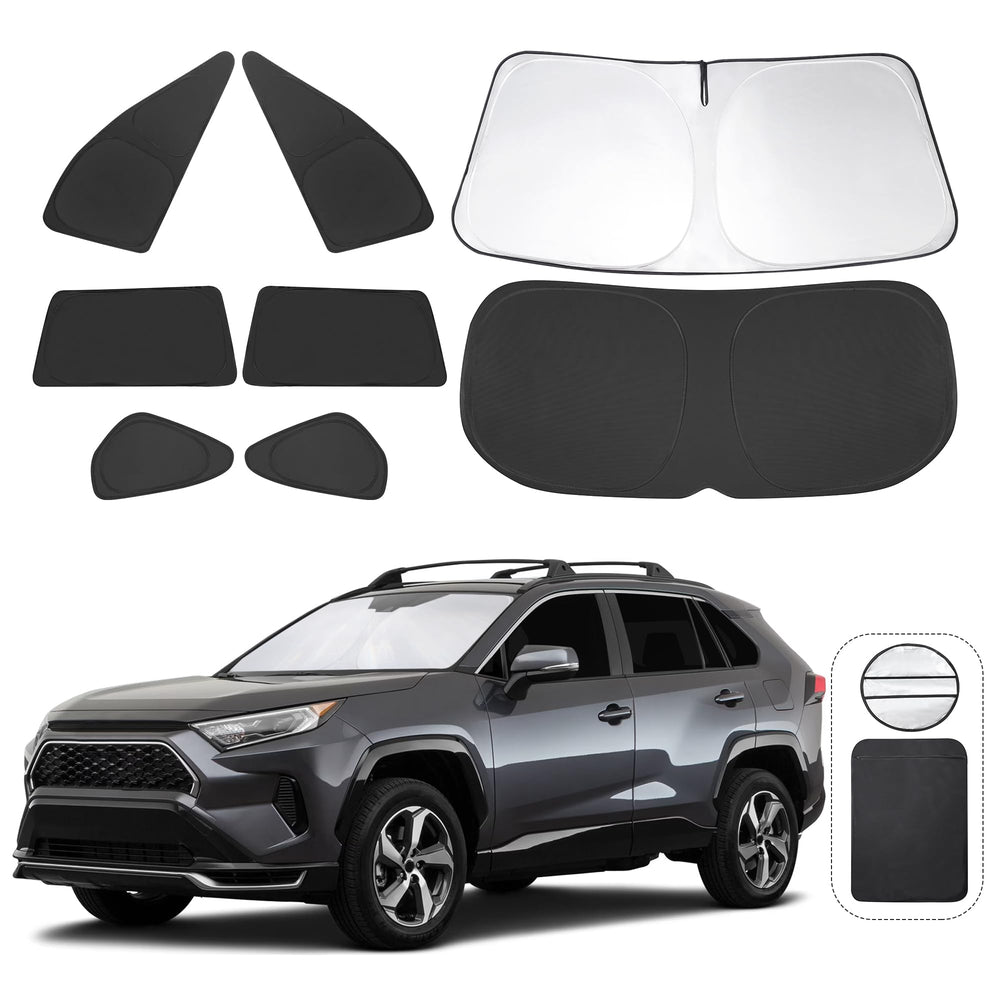TINGLU RAV4 front windshield sun shade reduces glare and keeps cabin cooler.