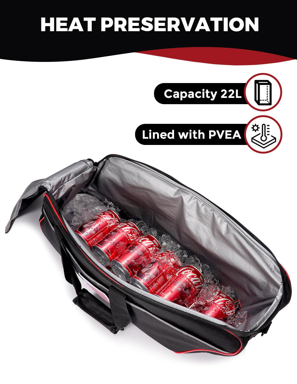 TINGPAI insulated PEVA liner preserves cold for hours during trips
