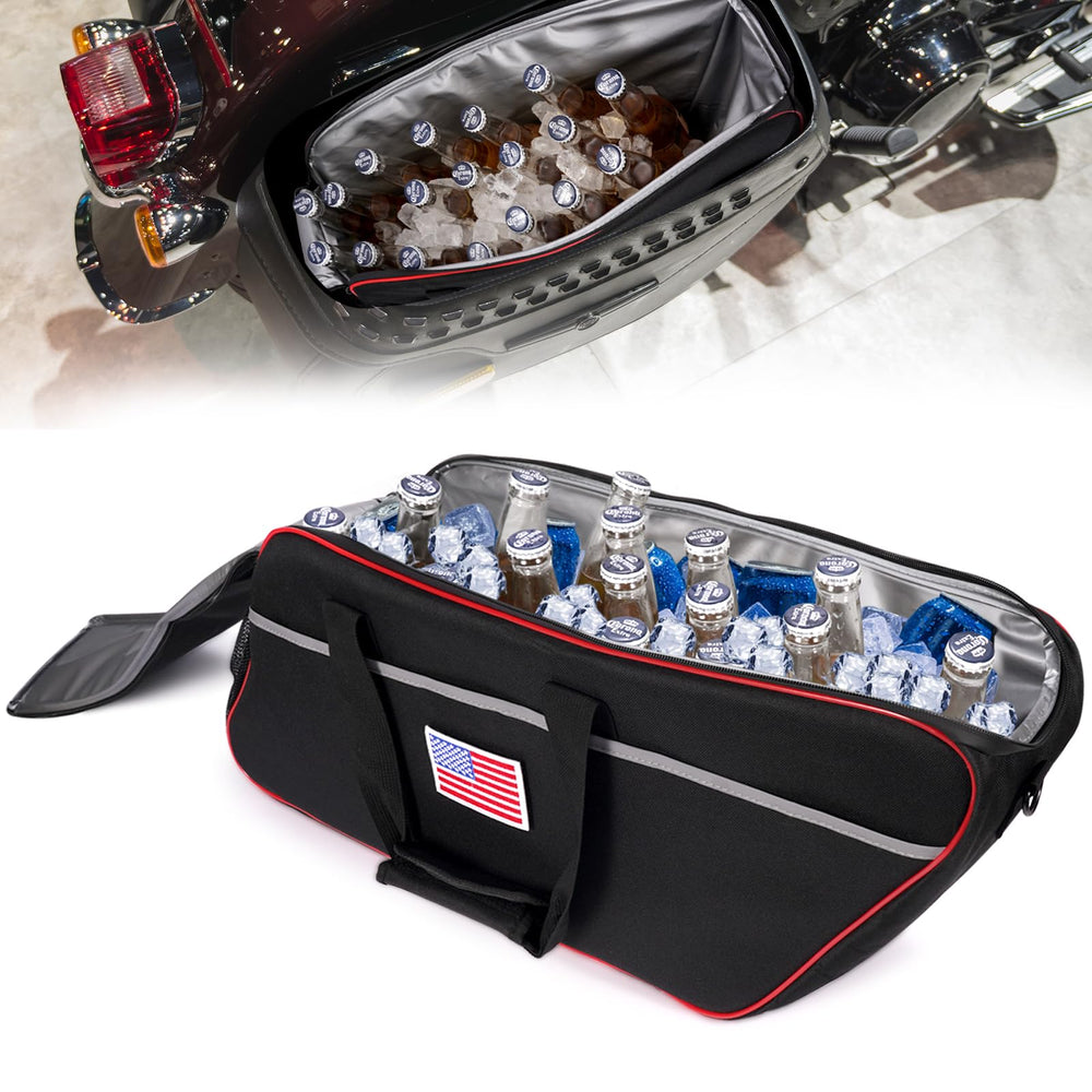 TINGPAI motorcycle cooler bag on side trunk keeps essentials accessible on long rides