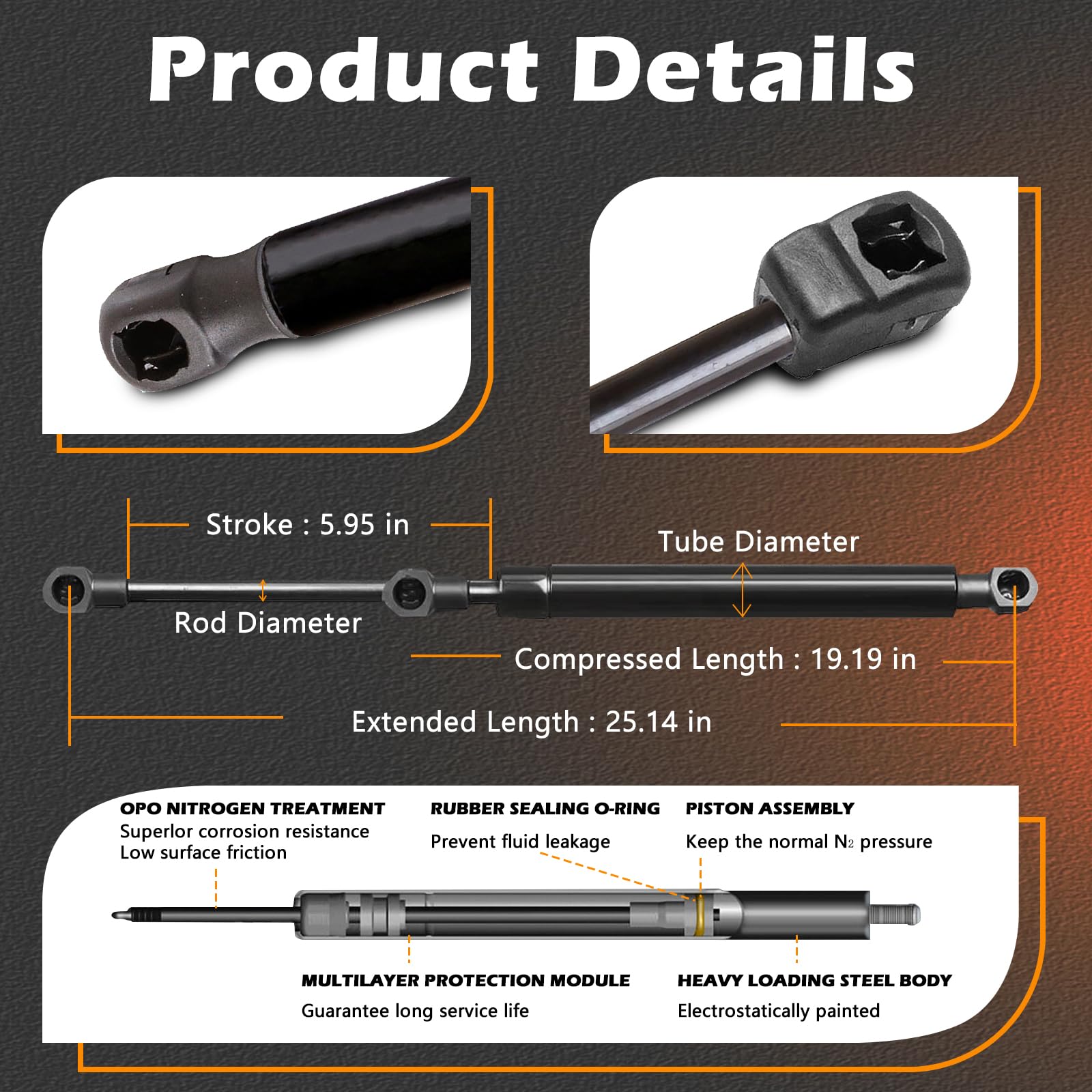 TINGYINGDA front hood lift support for Suburban Tahoe – easy hood access.