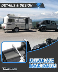 Tinivalee black powder-coated finish resists weather and road debris.