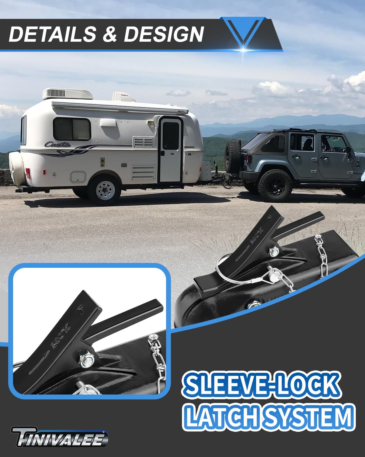Tinivalee standard 2-5/16 inch ball compatibility for versatile trailer configurations.