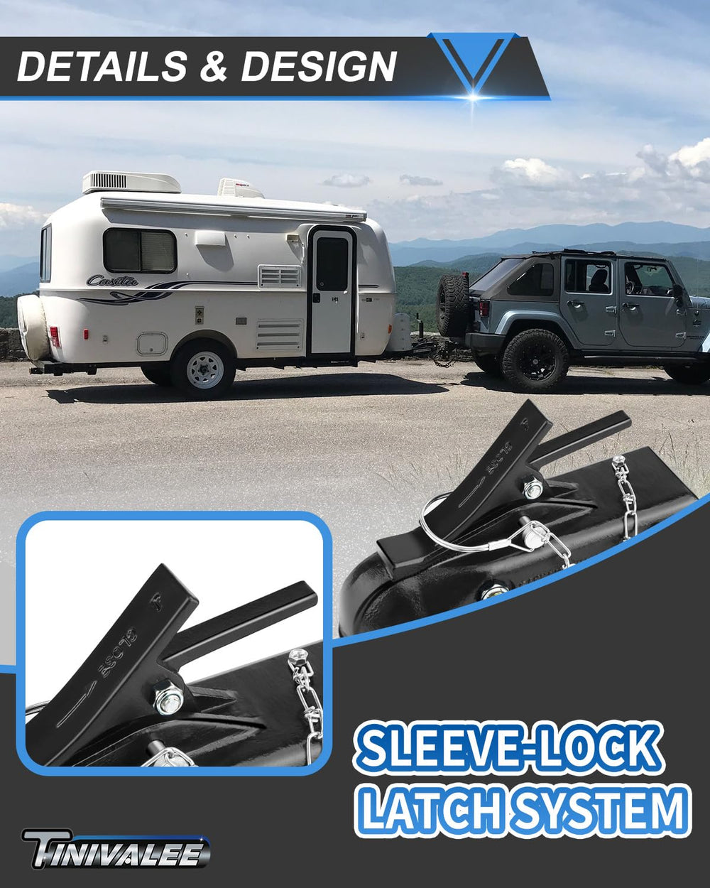 Tinivalee standard 2-5/16 inch ball compatibility for versatile trailer configurations.